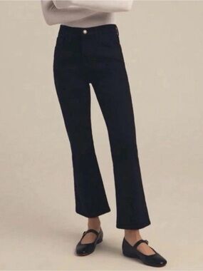 Favorite Daughter Jeans Black Erin Kyoto High Rise Crop Boot Cut Denim 31 Womens